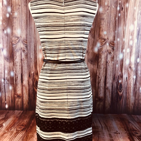 Ann Taylor Sleeveless Black & Cream Dress - Picture 3 of 8